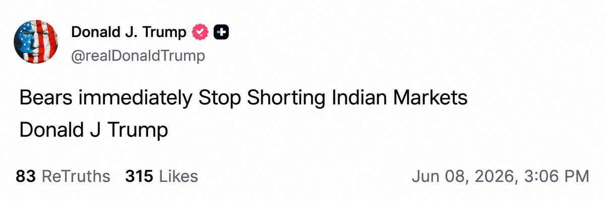 nifty_ki_call's tweet photo. Donald Trump's Recent Tweet 🔥🔥

#Nifty50 https://t.co/gLBOjE8alL