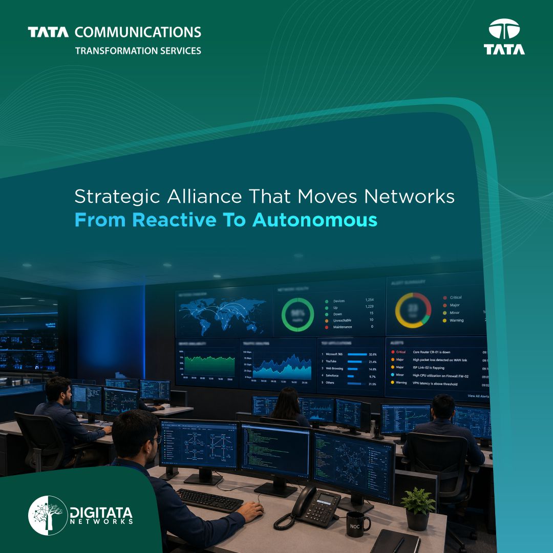 Tata_TCTSL's tweet photo. Accelerating the shift from automation to autonomy.

TCTS partners with Digitata Networks to enable CSPs to modernize operations through intelligent, scalable, and closed-loop network management.

1/3 https://t.co/sgmiHTlrd5