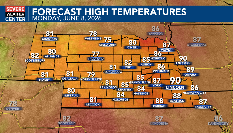 BrandonRector's tweet photo. Forecast High Temperatures Monday https://t.co/v2beAuuSO9