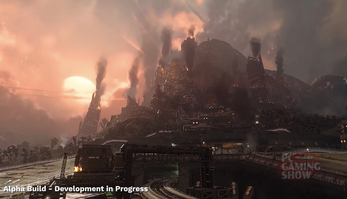 Dansgaming's tweet photo. The Map for @totalwar Warhammer: 40K is going to be entire solar systems with planets.

The cities are going to be expansive and absolutely stunning looking.

The devs are really going all out for this game and I’m so damn excited. https://t.co/wgw5aolGzh