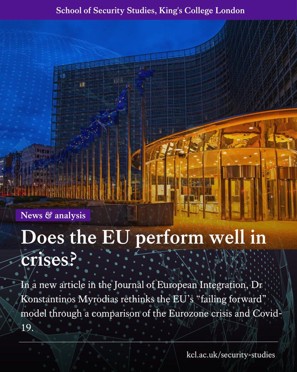 warstudies's tweet photo. Rethinking “failing forward”:
In a new article, @kmyrodias examines the Eurozone crisis and Covid-19, arguing that EU crisis responses may have managed to mobilise resources, but without creating durable EU-level capacity or deeper integration. 

Read: https://t.co/C6twVqDnzT https://t.co/jh1VVg1rXS