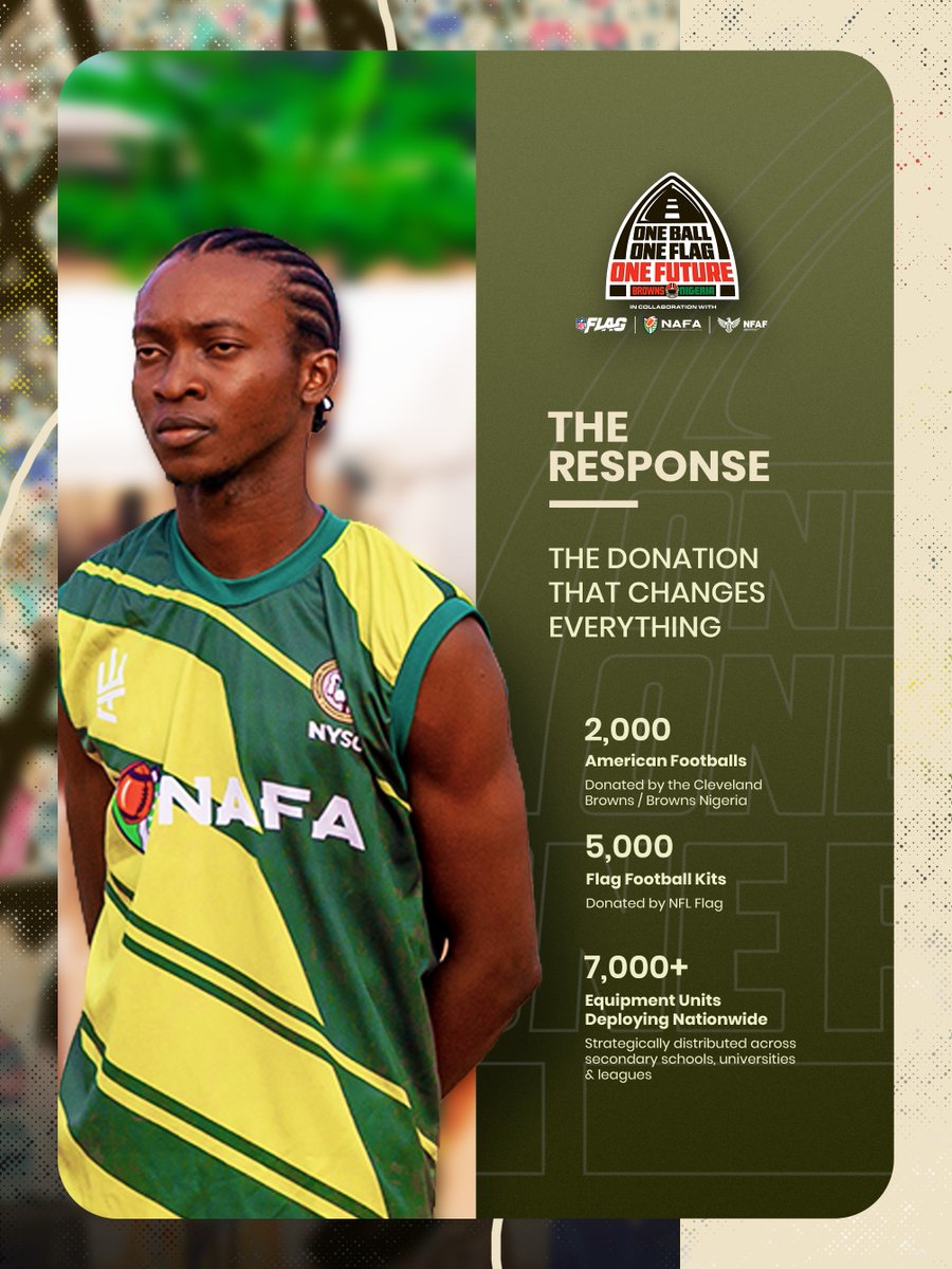 nafa_ng's tweet photo. The greatest impact starts with a simple decision: see a problem and become part of the solution. That’s what One Ball. One Flag. One Future is all about.  More than a campaign, it’s a commitment to building opportunities for the next generation through flag football. https://t.co/lFXXcmV3YC