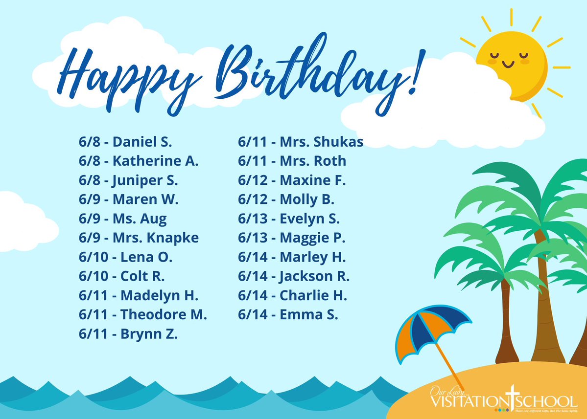 Visitationcincy's tweet photo. 🏖️ Happy Birthday!🏖️ https://t.co/3Kl02eO4UC