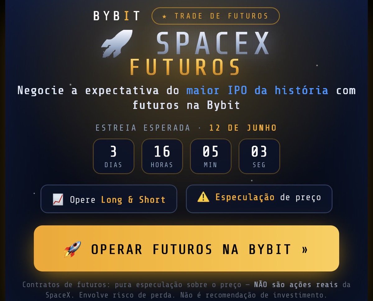 bitadict's tweet photo. @elonmusk Trade de futuros eh na @Bybit_ https://t.co/Oc7jK73SZ5 https://t.co/UH20NTVsLZ