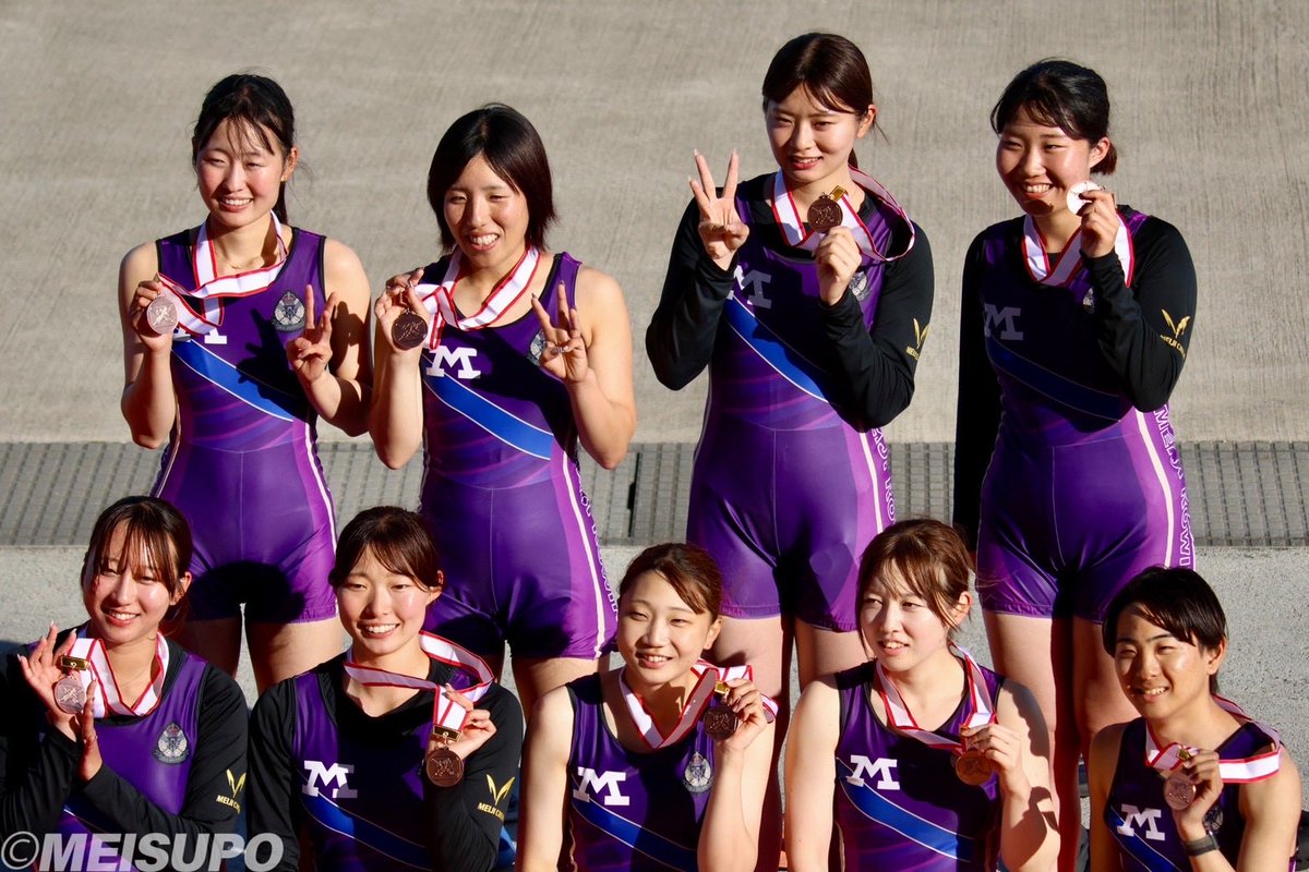 meiji_rowing's tweet photo. ▶︎女子クォドルプル　B決勝3着
▶︎女子舵手付きフォア　3位🥉
▶︎女子エイト　3位🥉 https://t.co/ZLCKsYqkNj