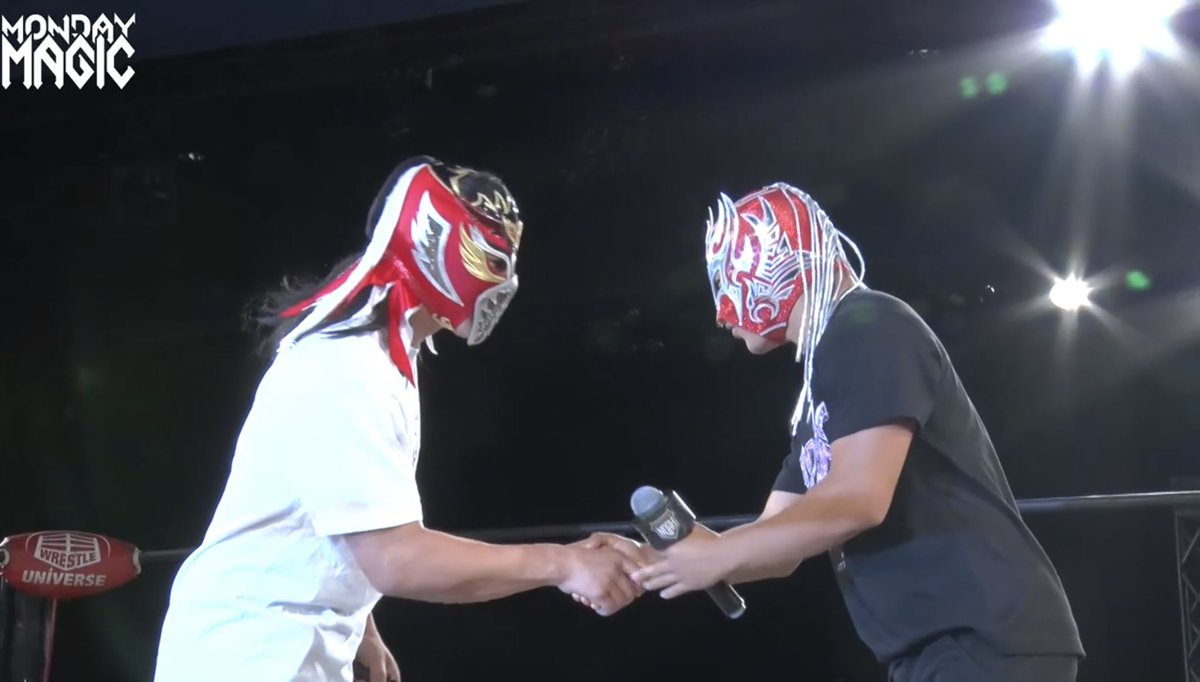noahglobal's tweet photo. HAYABUSA ANNOUNCED FOR TEAM ALEJANDRO NEXT WEEK AT #WRESTLEMAGIC‼️ 

Alejandro introduced Hayabusa as one of the masked members of his team for 6/15 at Korakuen! 

Who else will take part⁉️

#MONDAYMAGIC #noah_ghc https://t.co/cb9LM2oLPY