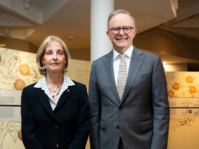 AsTimeGoesBy0's tweet photo. @AlboMP The Envoy for Genocide with her Goy Boy Pet https://t.co/CYwQkVCqon