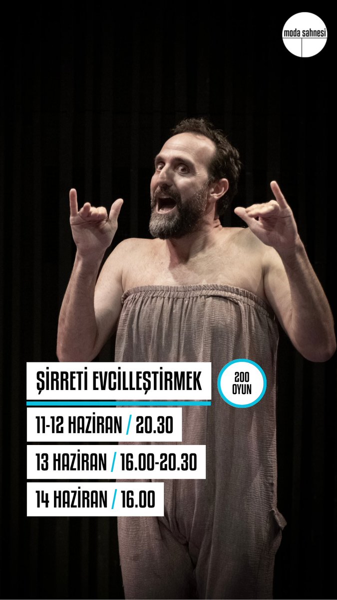 modasahnesi's tweet photo. Şirreti Evcilleştirmek
11-12 haziran 20.30
13 haziran 16.00-20.30
14 haziran 16.00

Bilet almak için
https://t.co/F7dzKSa6uX

@k_aydogan
@tmracar @MelisBirkan @ulucesen
@cglryalcinkaya @elifgizemaykull @abkartal
@grsugr @CenkDostVerdi @SedatKucukay https://t.co/EpfySIZMLv