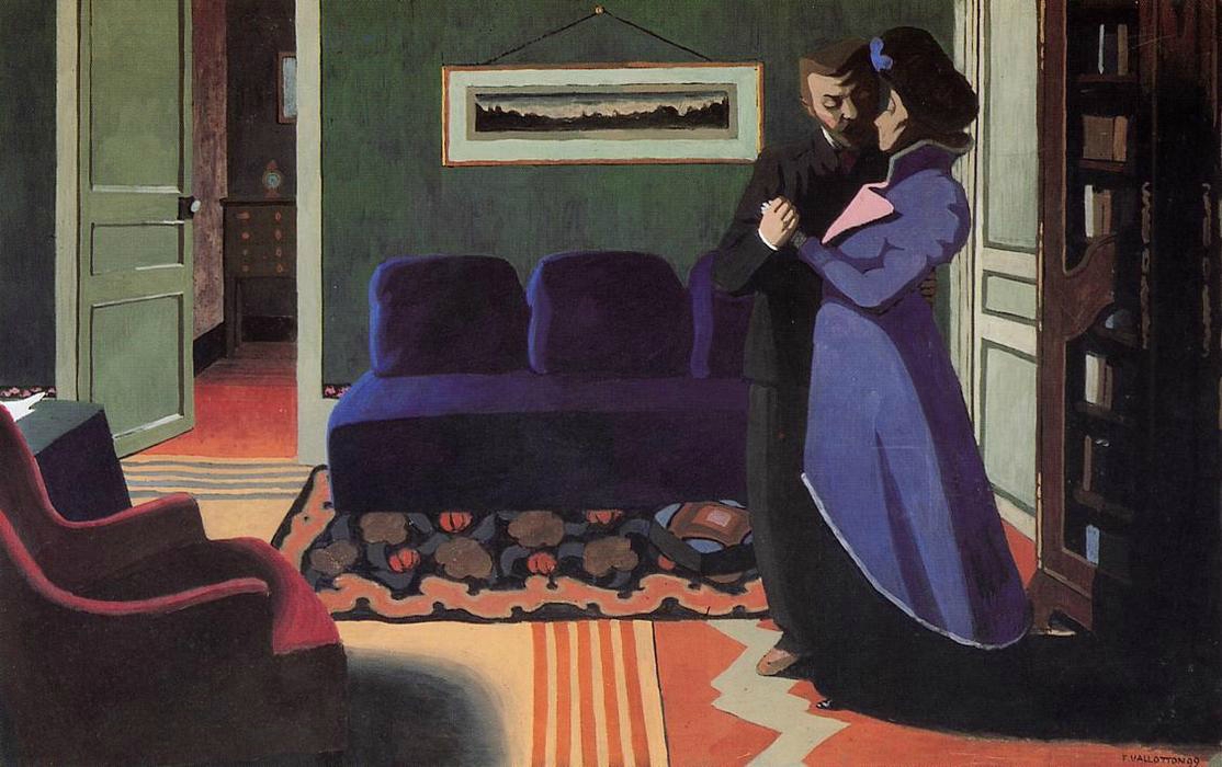 wikivictorian's tweet photo. La Visite, by French-Swiss painter Félix Vallotton (1898). Kunsthaus Zürich. https://t.co/rUyEDQklTB