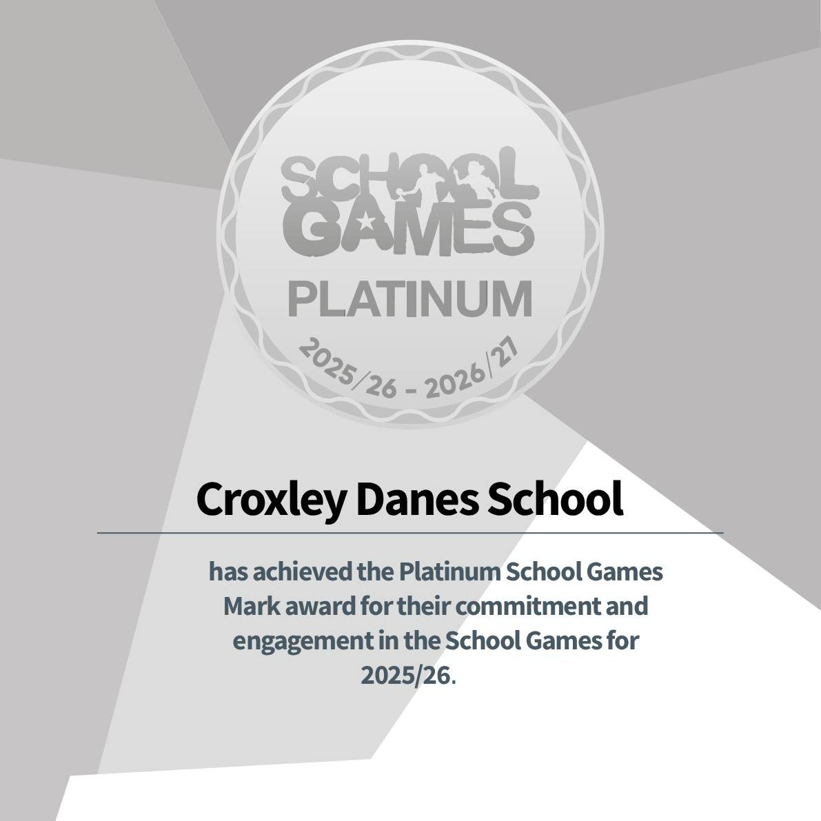 croxleydanes's tweet photo. We are SO proud to have achieved PLATINUM in this year's School Games Awards. This is a fantastic achivement which highlights the hard work, dedication, and sportsmanship of our amazing students, staff, and the wider school community. 

Read more here👉https://t.co/nbqt2xtTNZ https://t.co/BjnXLRVj5G