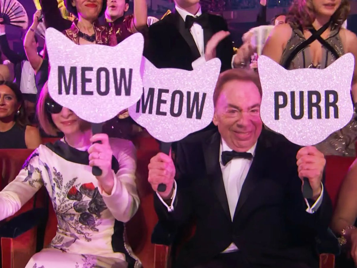 OfficialALW's tweet photo. A night of theatre, celebration and a little Jellicle Ball fun with Anna Wintour 😻 ✨

Andrew at the 79th Tony Awards. https://t.co/5pHteuw253