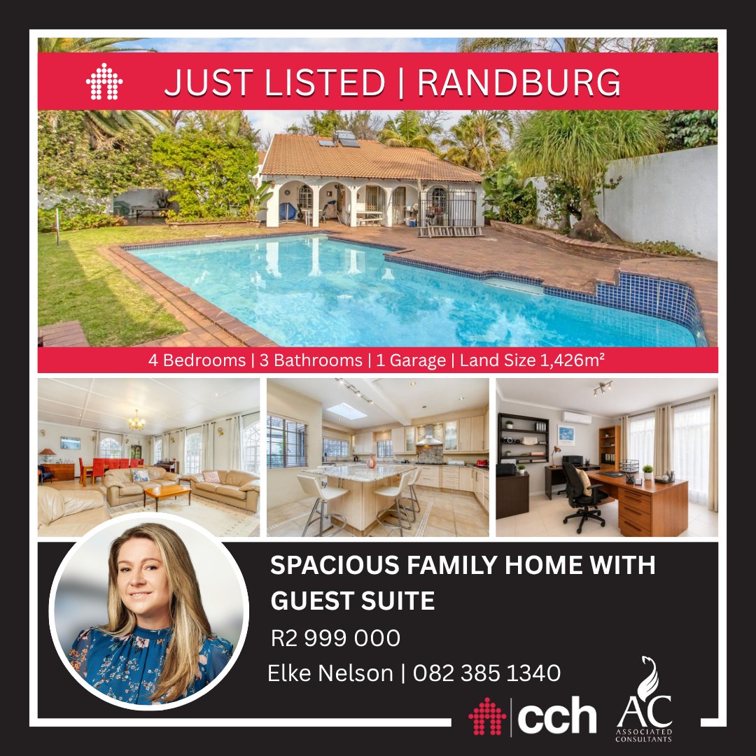 CCHHomes's tweet photo. JUST LISTED |📍Blairgowrie, Randburg – R2 999 000
Explore full listing: https://t.co/vKQjbziCoH
☎️082 385 1340 I elke@cch.co.za
#CCH #JustListed #Randburg #4BedroomHome #HomesForSale #PropertyForSale #DeltaPark #InvestmentProperty #Pool #Fireplace #Blairgowrie #Amenities https://t.co/1KDndklMK9
