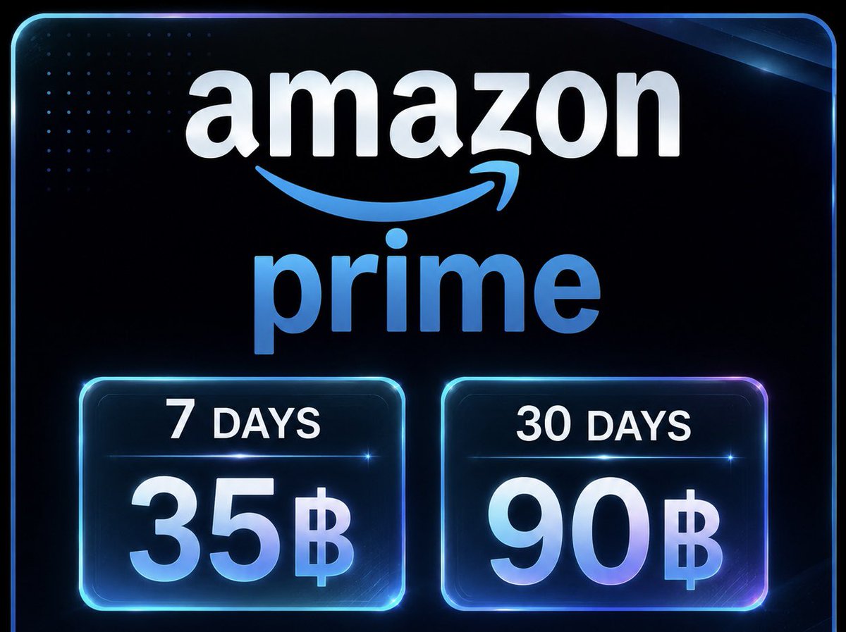 Ppcuteapp's tweet photo. Amazon prime 7 days 35฿ 30 days 90฿  #AmazonPrimeVideo #AmazonPrime #หารamazomprimeราคาถูก #หารamazonprimeราคาถูก #หารamazon #หารamazonprimevideo https://t.co/wNKaJsrt08