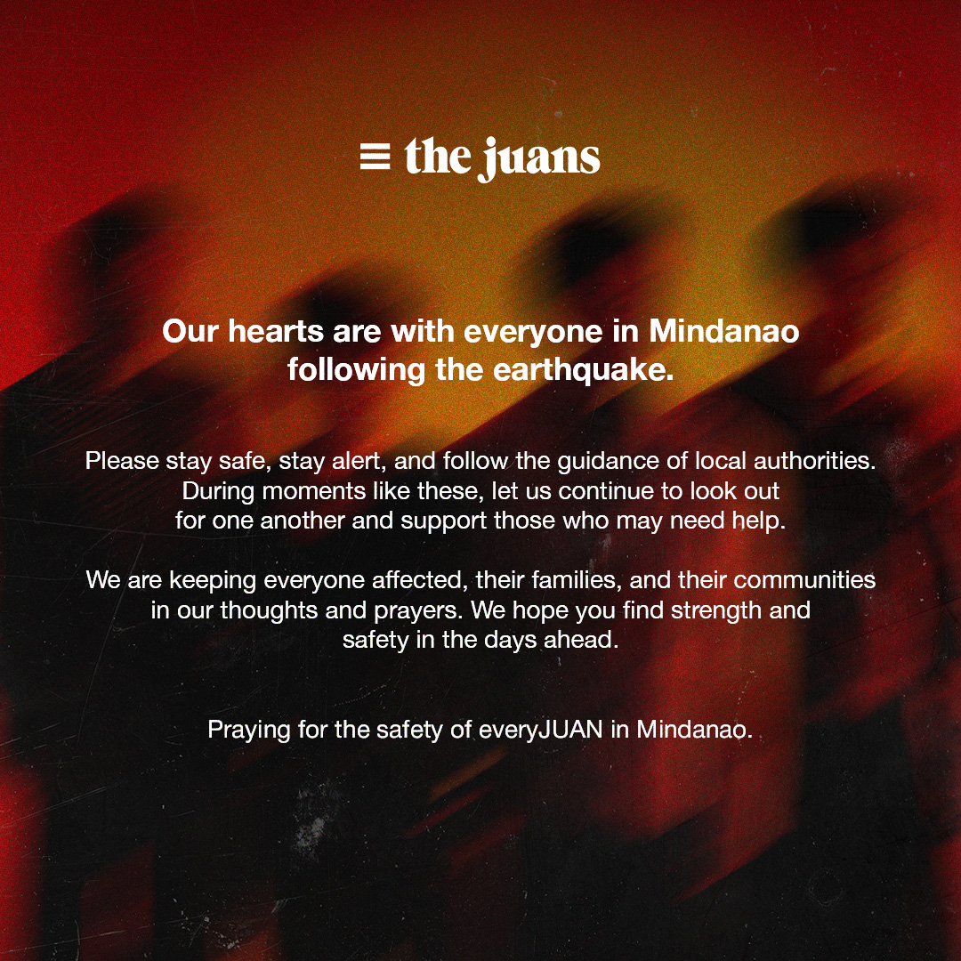 TheJuans_BAND's tweet photo. Sending hopes for safety and recovery to all in Mindanao. https://t.co/d5PNj9Lryr