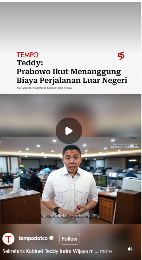 dimarsasongko98's tweet photo. Istana mengklarifikasi biaya perjalanan Prabowo ke Paris yang tembus miliaran:

"Segala kelebihan biaya yang telah dianggarkan negara, sepenuhnya ditanggung pribadi Presiden Prabowo."— Seskab Teddy Indrawijaya, 1 Juni 2026

Mereka kira ini jawaban yang bikin tenang 

Ternyata ini justru membuka masalah yang jauh lebih besar.

ICW: Pembiayaan urusan negara dengan uang pribadi berpotensi melanggar UU Nomor 1 Tahun 2004 tentang Perbendaharaan Negara. Kegiatan negara tidak boleh dilakukan jika anggaran tidak tersedia ,solusinya bukan nombok dari kantong sendiri.

FITRA: Kegiatan negara harus dibiayai APBN secara transparan dan akuntabel. Dana pribadi yang masuk ke kegiatan pemerintahan tidak bisa dipertanggungjawabkan karena tidak tercatat dalam sistem keuangan negara.

CELIOS: Publik berhak tahu ,biaya apa yang dibayar presiden, berapa nilainya, bagaimana mekanisme pencatatannya?

Menteri Keuangan Purbaya saat ditanya: 
"Enggak ada aturannya."

Dalam 1,5 tahun: 50 kunjungan luar negeri, 95 hari di luar negeri, estimasi APBN yang sudah keluar Rp500 miliar. (FITRA)

Sementara program efisiensi anggaran memotong dana pendidikan, kesehatan, dan infrastruktur daerah.

Jadi kalau anggaran negara kurang ,dipotong rakyat. 

Kalau anggaran presiden kurang ,nombok sendiri, tidak tercatat, tidak bisa diaudit.

Dua aturan. Dua rakyat yang berbeda.
