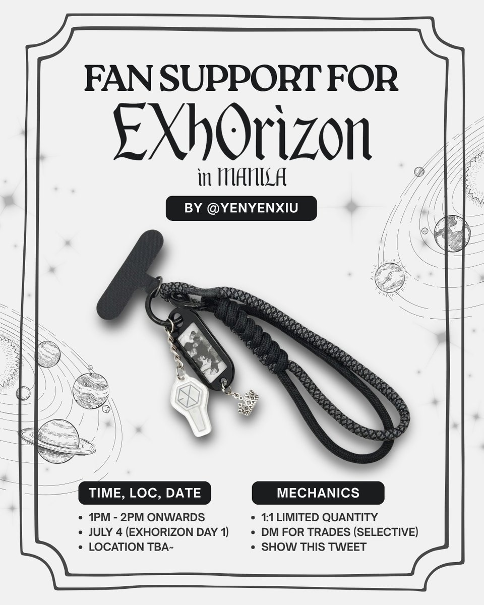 yenyenXIU's tweet photo. 𝐄𝐗𝐡𝐎𝐫𝐢𝐳𝐨𝐧 𝐢𝐧 𝐌𝐀𝐍𝐈𝐋𝐀 
Fan support by @yenyenXIU 
🌑like, rt
🌑Strictly 1:1 ratio (very limited)
🌑show this tweet 
🌑time 1-2PM onwards, Loc TBA
🌑DM for Trades (Selective)
🌑July 4 (EXhOrizon Day 1)

#EXO #엑소 #EXhOrizonInMNL #EXOPlanet6 #EXHORIZONINMANILA https://t.co/iPkHA1NbYQ