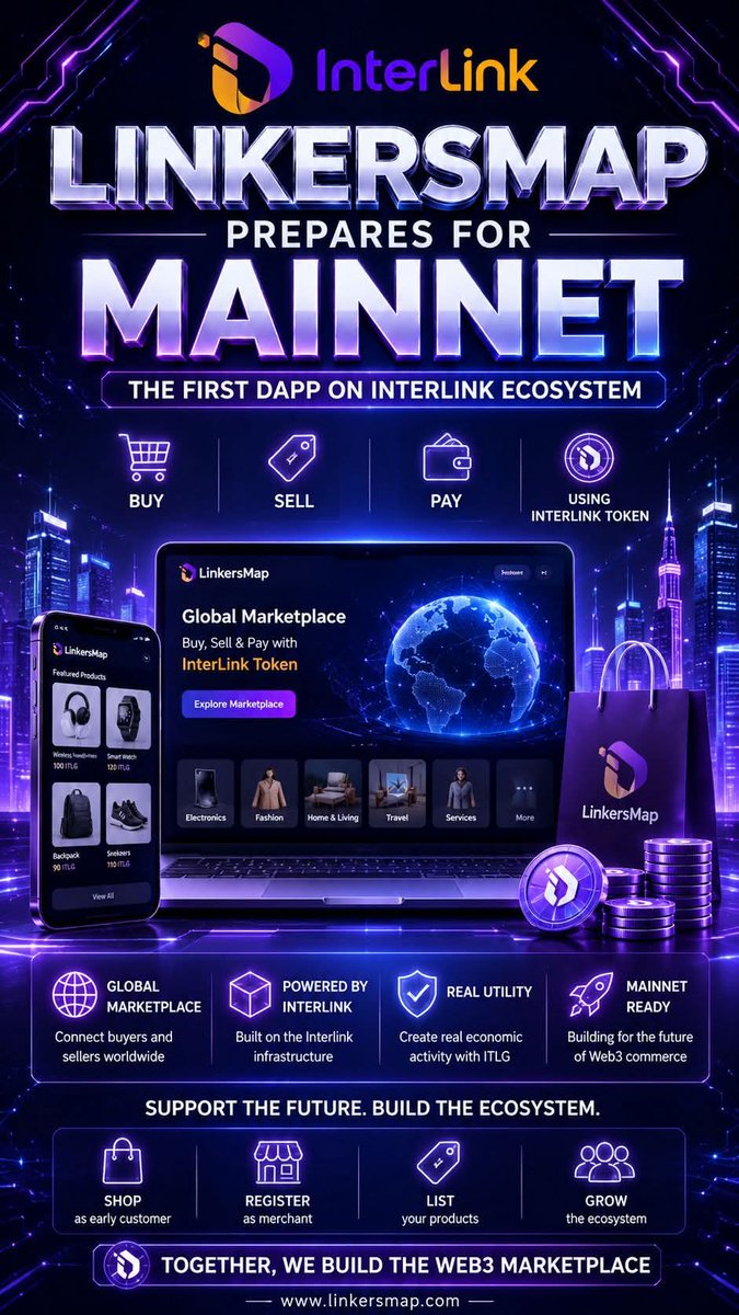 ShivsagarINC's tweet photo. LinkersMap Prepares for Mainnet – 🌐 A New Era for the InterLink Ecosystem!

🔥 Stay connected, complete your daily tasks, grow your network, and get ready for the next chapter of InterLink.

#InterLink #LinkersMap #Mainnet #ITLG #ITL https://t.co/xdqYbJBQja