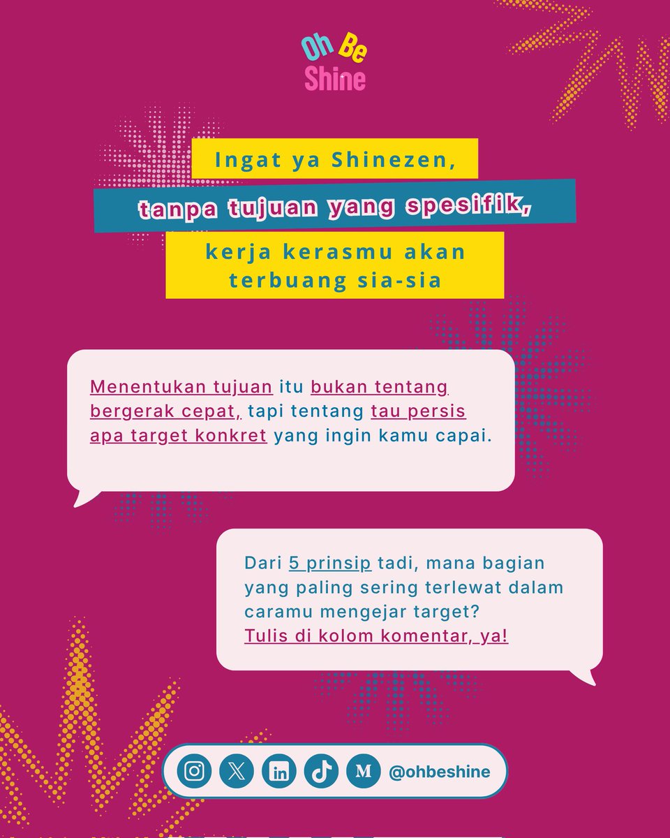 ohbeshine's tweet photo. Kira-kira, prinsip mana yang selama ini paling sering kamu lewatkan? Tulis di kolom komentar ya!👇 https://t.co/Dw9isEeOD7