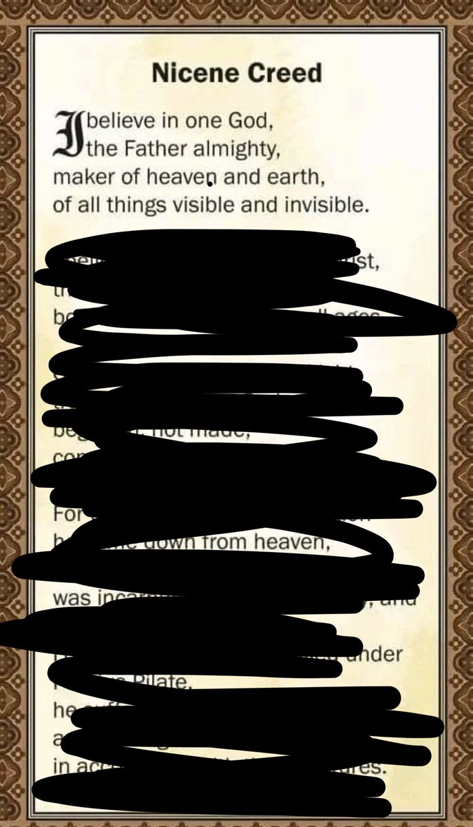 Catholic_bro's tweet photo. How he reads the Nicene Creed https://t.co/bXyDBrRXU9