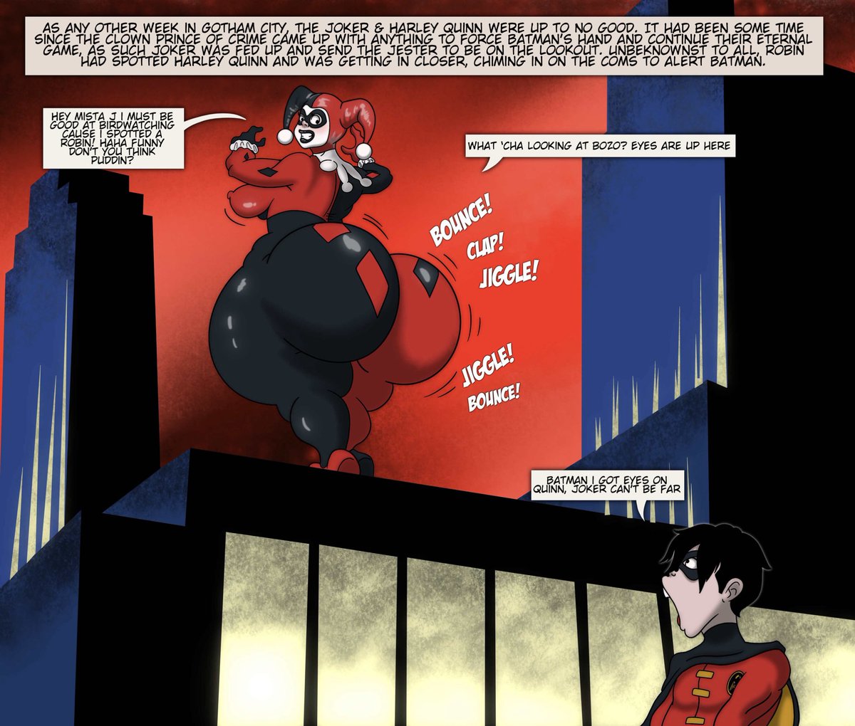MAUROtheEditor's tweet photo. Harley Quinn Comm Part 1

Robin patrols the city in search of thr Clown Prince of Crime, instead he stumbles upon the Jester Babe who’s Fine.

Commissioned by @Grenshew https://t.co/z7ooli6DLt