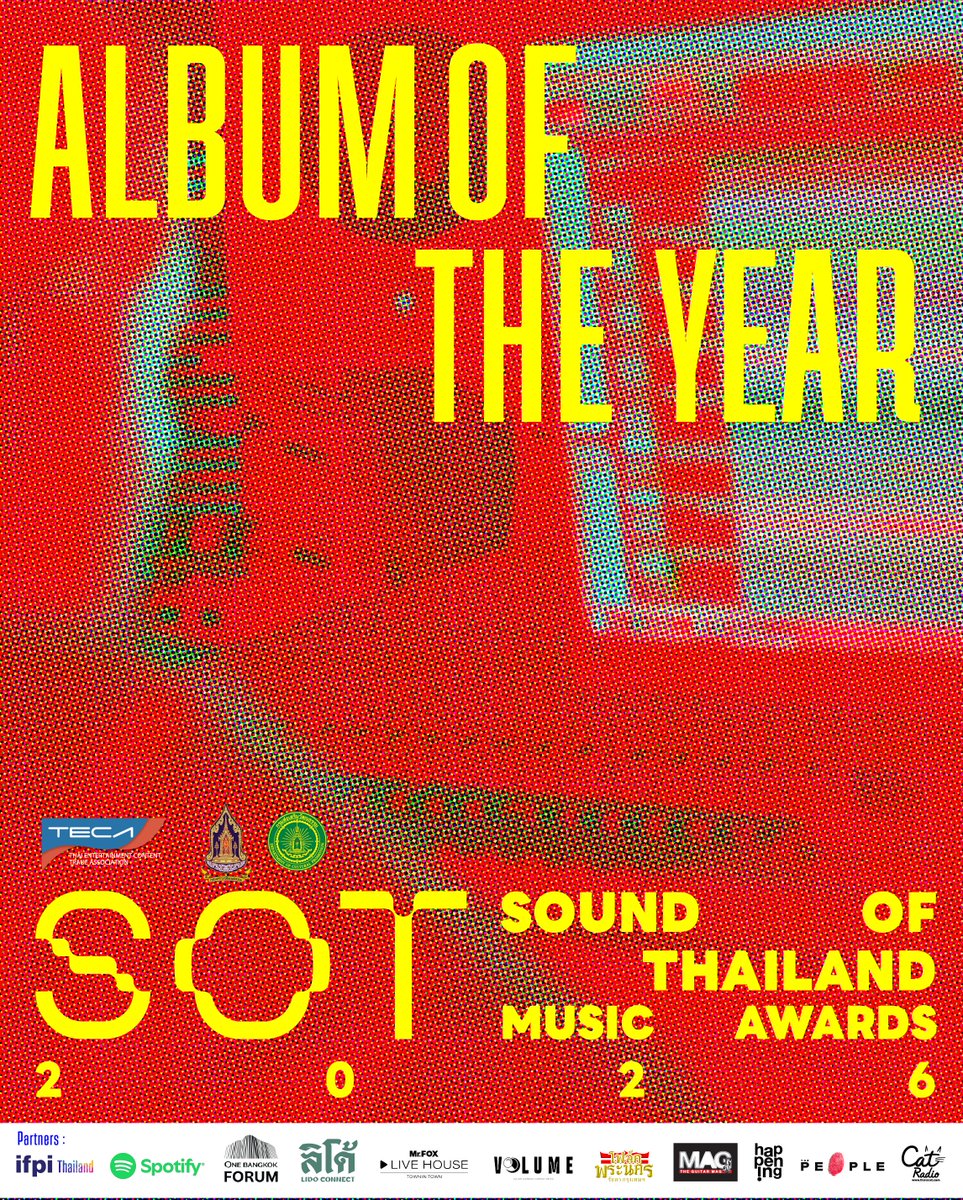 sotmusicawards's tweet photo. Nominees for 'Album of the Year'

1. DEEPMIND - ASIA7
2. ไฟกลางคืน - YOUNGOHM
3. HEAVYWEIGHT - MILLI
4. Cha La La Love - H 3 F
5. BOLD  - INK WARUNTORN 

แล้วมาร่วมลุ้นไปพร้อมกันว่า
ใครจะคว้ารางวัลนี้ในงาน
‘SOT Music Awards 2026’

24 มิถุนายนนี้
ณ One Bangkok Forum

#SOTMusicAwards
#SoundOfThailand