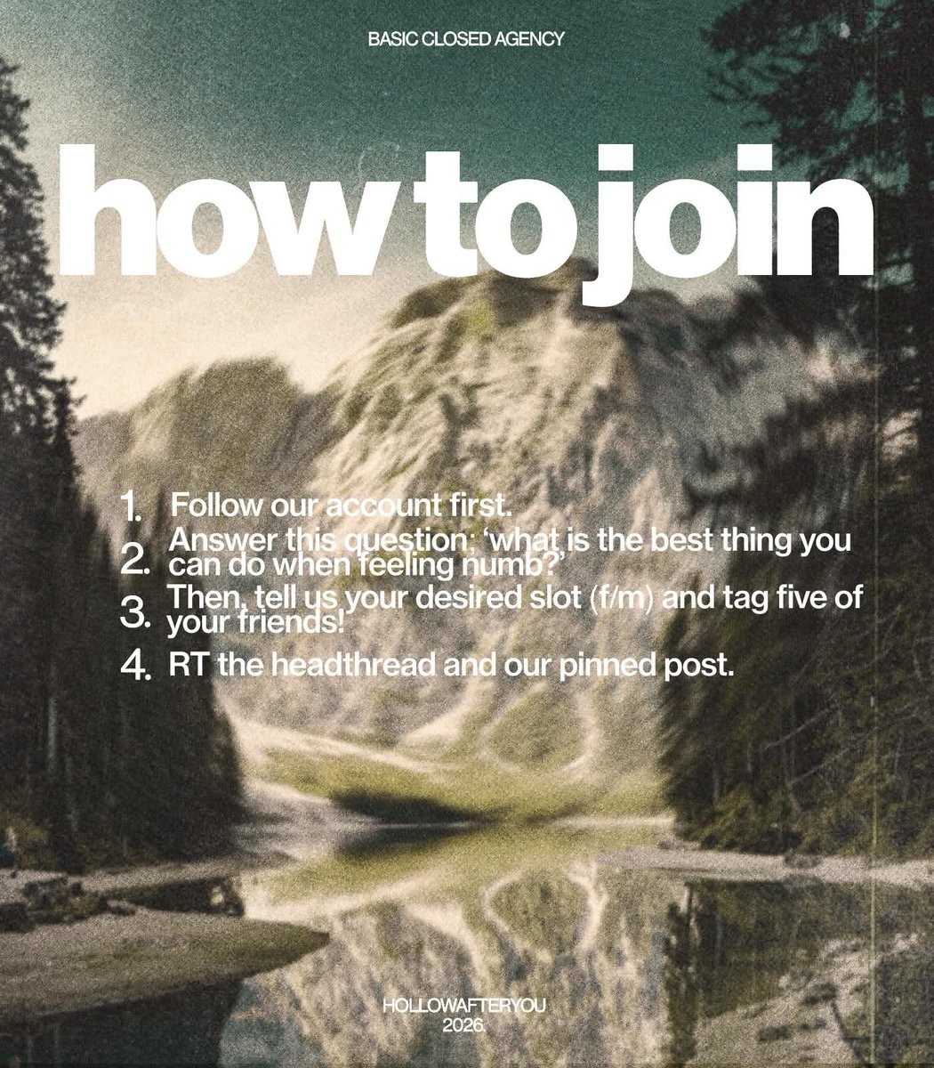 hollowafteryou's tweet photo. ㅤ
Maybe it’s luck, or maybe it’s just time to finally step into the light. Try your luck until 9th June 2026 at 18.00 GMT+7 to secure one of our two exclusive spots (1M &amp; 1F). Don't let this be another passing chance.

Ex: Male slot, Han Taesan. @ @ @ @ @ 
ㅤ https://t.co/cDezjjUX9X
