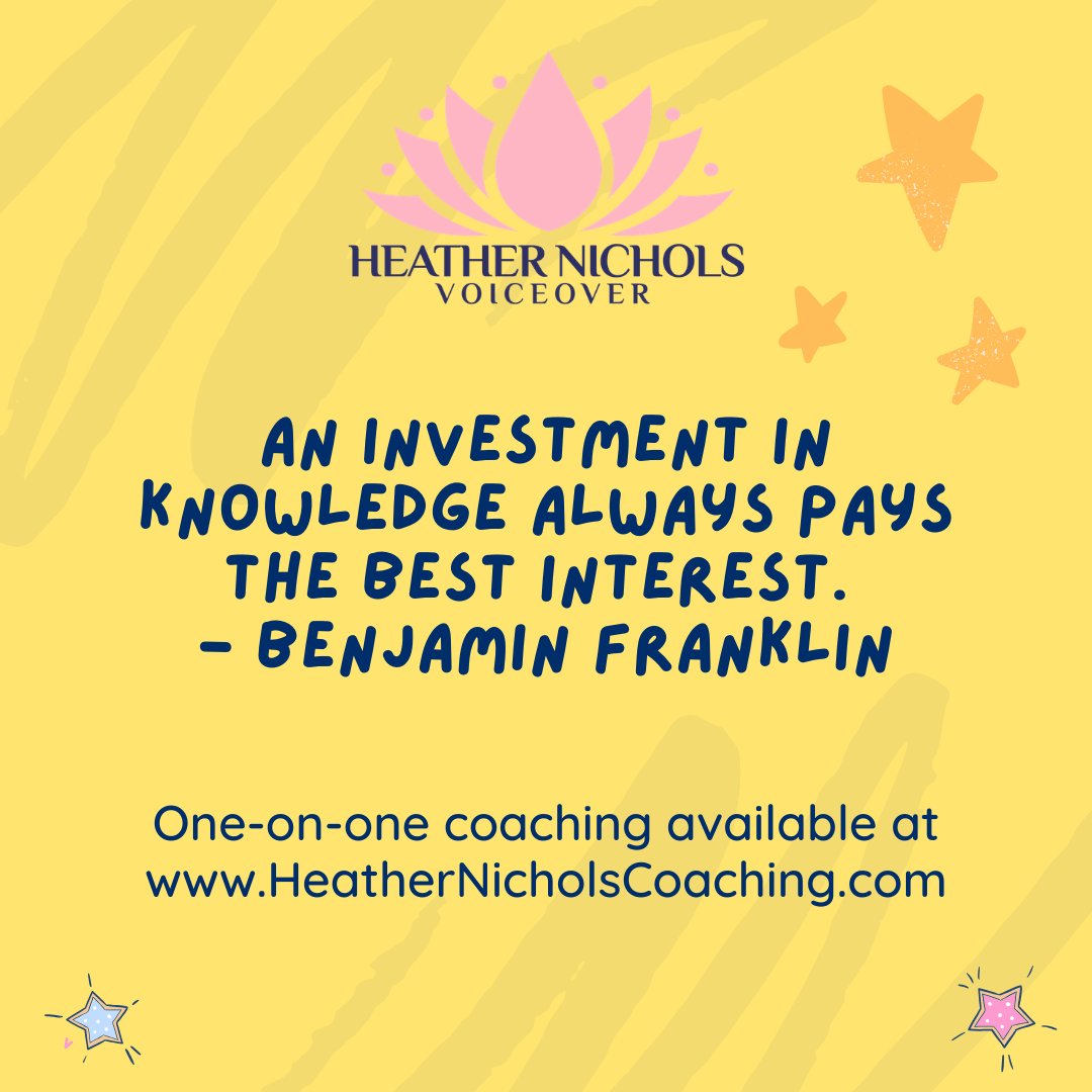 HeatherNichols's tweet photo. No matter how long I work as a voice actor, there is always more to learn. Taking classes and / or working with a coach is the best investment you can make in your business. 

Looking for guidance? Let's chat!

#voiceactor #narrator #voiceover https://t.co/lCSSsHkszz