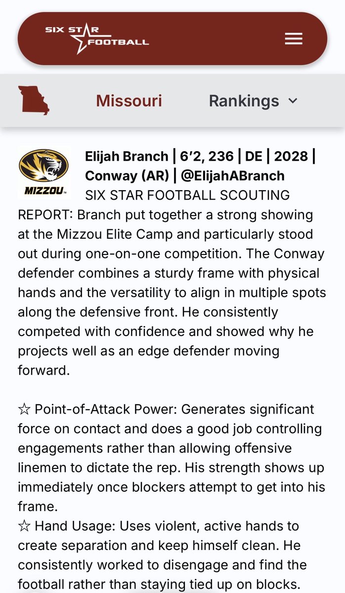 ElijahABranch's tweet photo. So thankful to @sixstarfootball for the article! 🙏🙏🙏 https://t.co/N5idFNTpcC