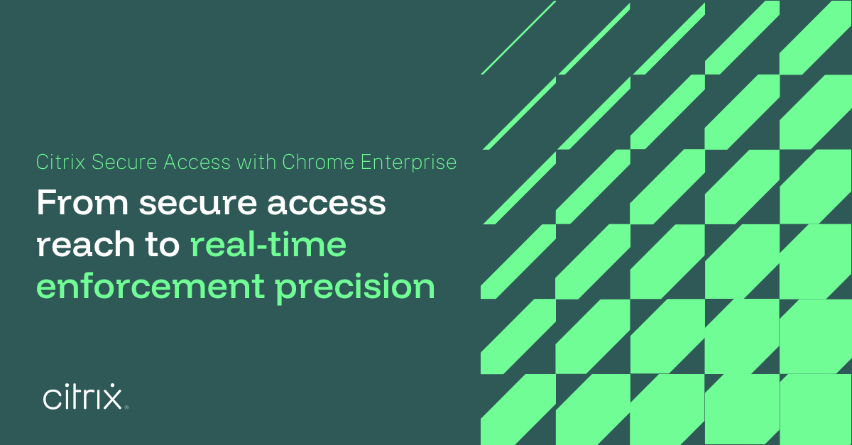 citrix's tweet photo. #Citrix Secure Access with #ChromeEnterprise now adds real-time, active session enforcement—moving from broader access coverage to precise control when it matters most. 

Learn more: https://t.co/YhLQYCu3T1 #ZeroTrust #ZTNA https://t.co/ipHKaJ5XJD