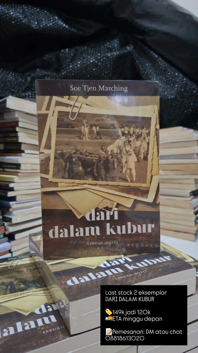 widhiuw's tweet photo. Last stock 2 eksemplar DARI DALAM KUBUR
New sealed
149k jadi 120k
Bisa pengiriman via Shopee/oren ya https://t.co/UewYmkDkr7