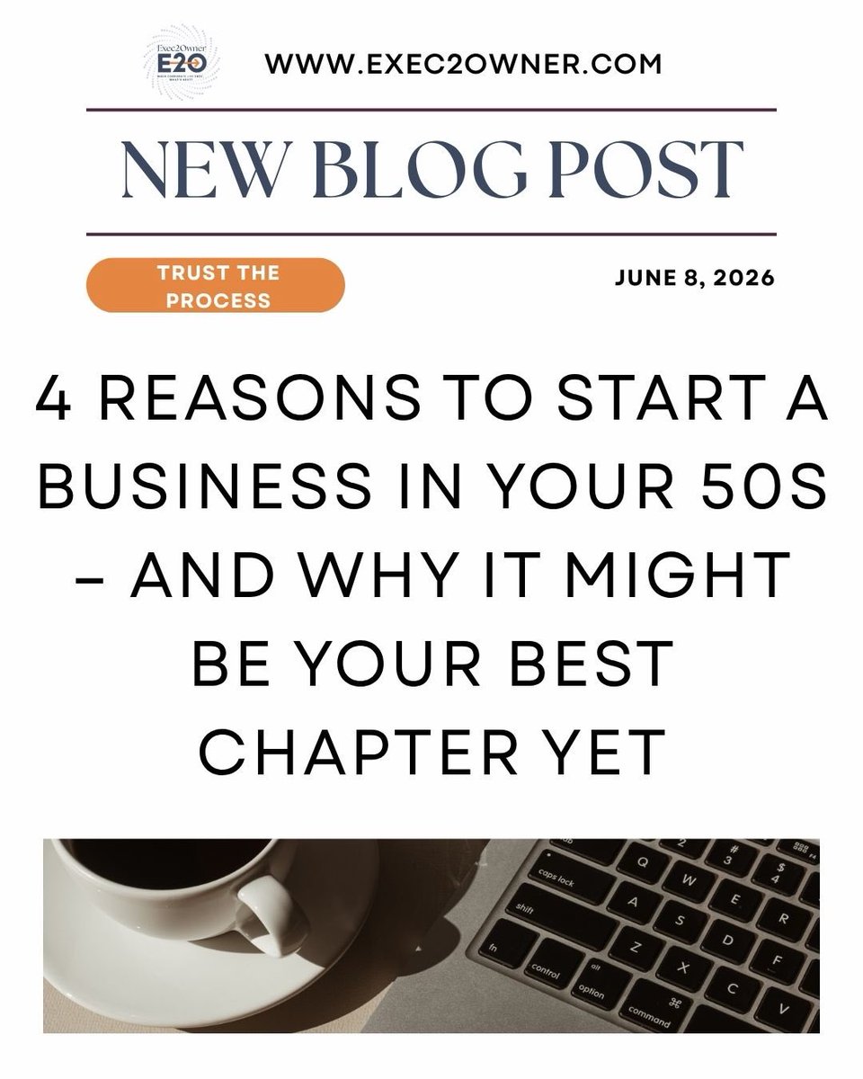 Exec2Owner's tweet photo. 4 Reasons to Start a Business in Your 50s — And Why It Might Be Your Best Chapter Yet.

New blog + free “What If Ownership Worksheet”
Read: https://t.co/tRNUoEX27n

DM “50S” for unbiased next steps. @exec2owner 

#BusinessInYour50s #BusinessOwnership https://t.co/V0SCvkqRSt