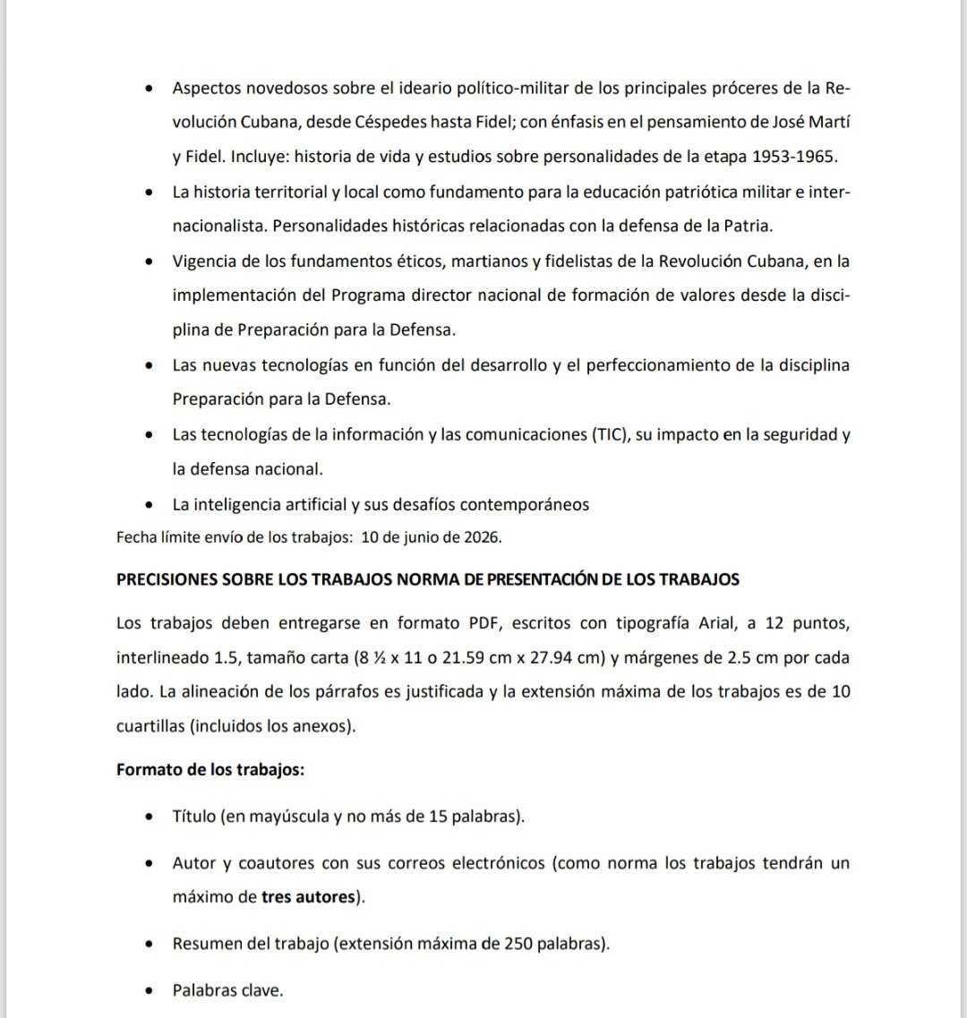 universidad_uci's tweet photo. 📢 Abierta convocatoria al XX Taller de Trabajo Político Ideológico:

🗓️ 18 al #19DeJunio
🌐 https://t.co/YzfHscSPbZ 
📩 Envío de trabajos hasta el #10DeJunio.
 
📌 Dedicado a #FidelPorSiempre, la #RevoluciónCubana, la defensa en la #EducaciónSuperior y la #FEU. 

#SomosUCI #Cuba https://t.co/QCx5bwUNj5