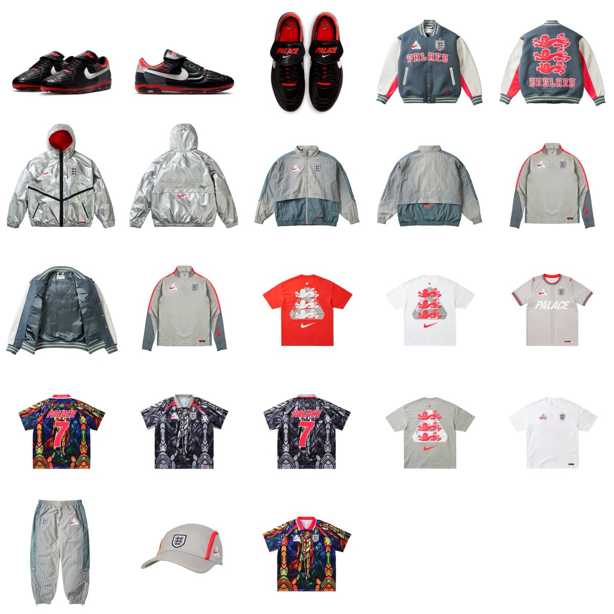Palace Skateboards × NIKE “England Varsity Jacket & Tee & CRYOSHOT 