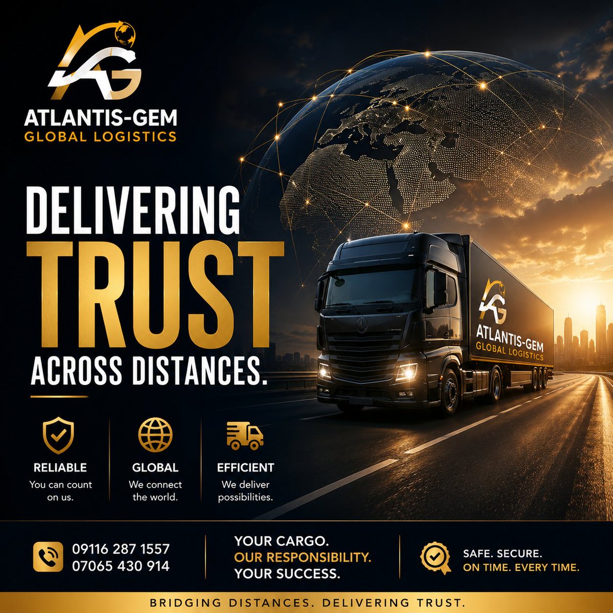 atlantisgem's tweet photo. Trust. Reliability. Professionalism.

That's the Atlantis-Gem difference.

📞 091162871557
📞 07065430914

#AtlantisGem #Logistics #DeliveryService https://t.co/VjrTeOFrLt
