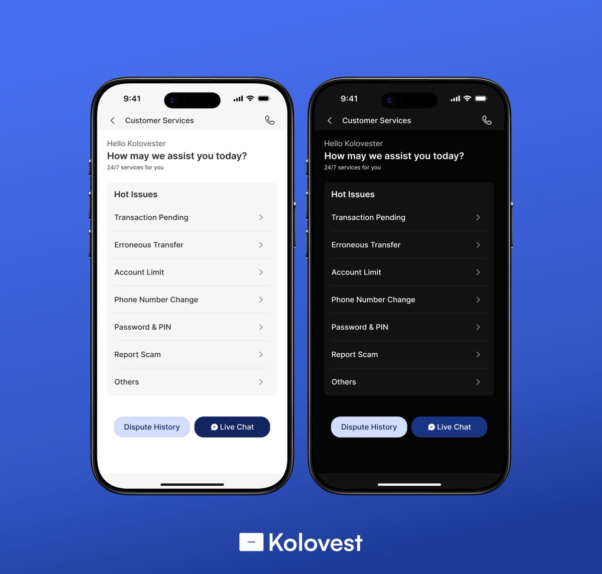 Abeeb0000's tweet photo. 40 days UI/UX Challenge 💙 
Day 21: Customer Service Screen
Light and Dark themed versions ✅

#UIUX #UIDesign #UXDesign #MobileDesign #AppDesign #Figma #UserExperience #DesignInspiration #CreativeDesign #UIUXDesigner #TechCreatives https://t.co/cRqdaz071W
