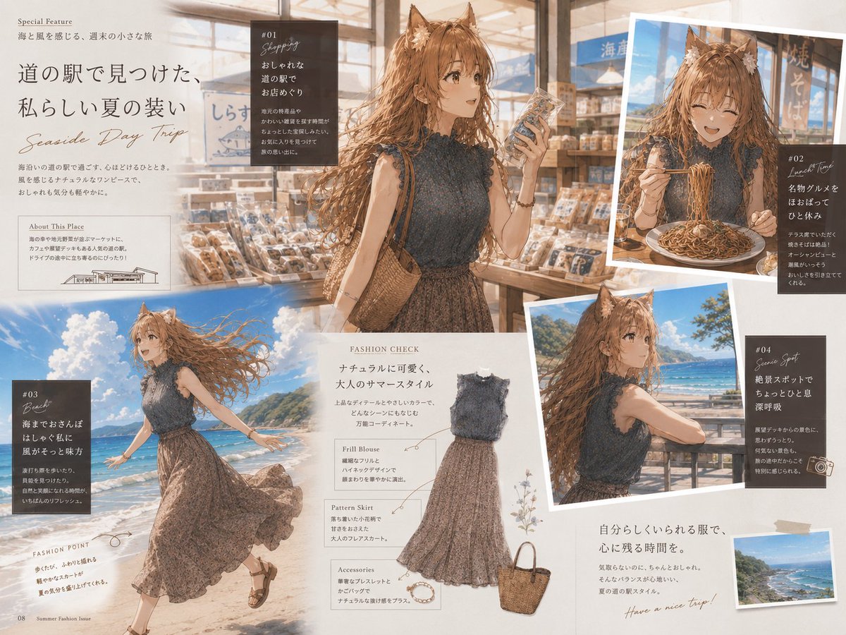 NobleClover's tweet photo. 『Clover』 Vol.7
Fictional visual magazine.
Road Trip Issue.

#AIart #AIイラスト #オリジナルキャラクター https://t.co/odmt4mmBhH