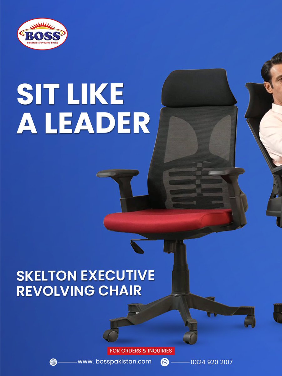 BossPakistan's tweet photo. Sit like a leader with BOSS B-545 — comfort, style, and support for every workspace.
🌐 https://t.co/pLeofw1Eiv
#BOSSPakistan #OfficeChair https://t.co/hU8wgsZC5H