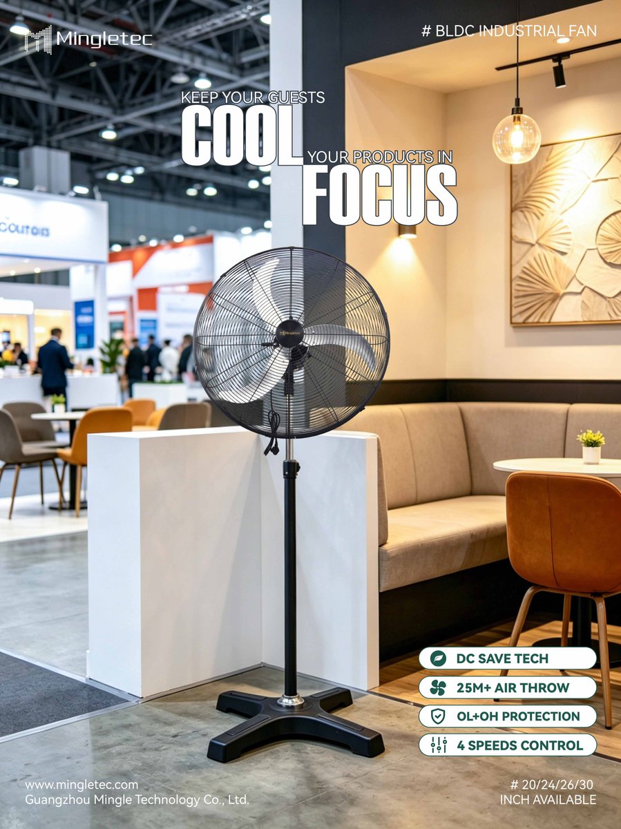 mingletec's tweet photo. Mingletec High Airflow Industrial Fan
CB &amp; CE Approved
4-speed control
Wide-area coverage
Energy Saving 40%-80%
Ideal for Warehouses, Factories, Workshops...
https://t.co/myCV6ztcEr
#mingletec #bldc #industrialfan #autoswing #energysaving #warehouse #factory #workshop https://t.co/bQGloRlvZr