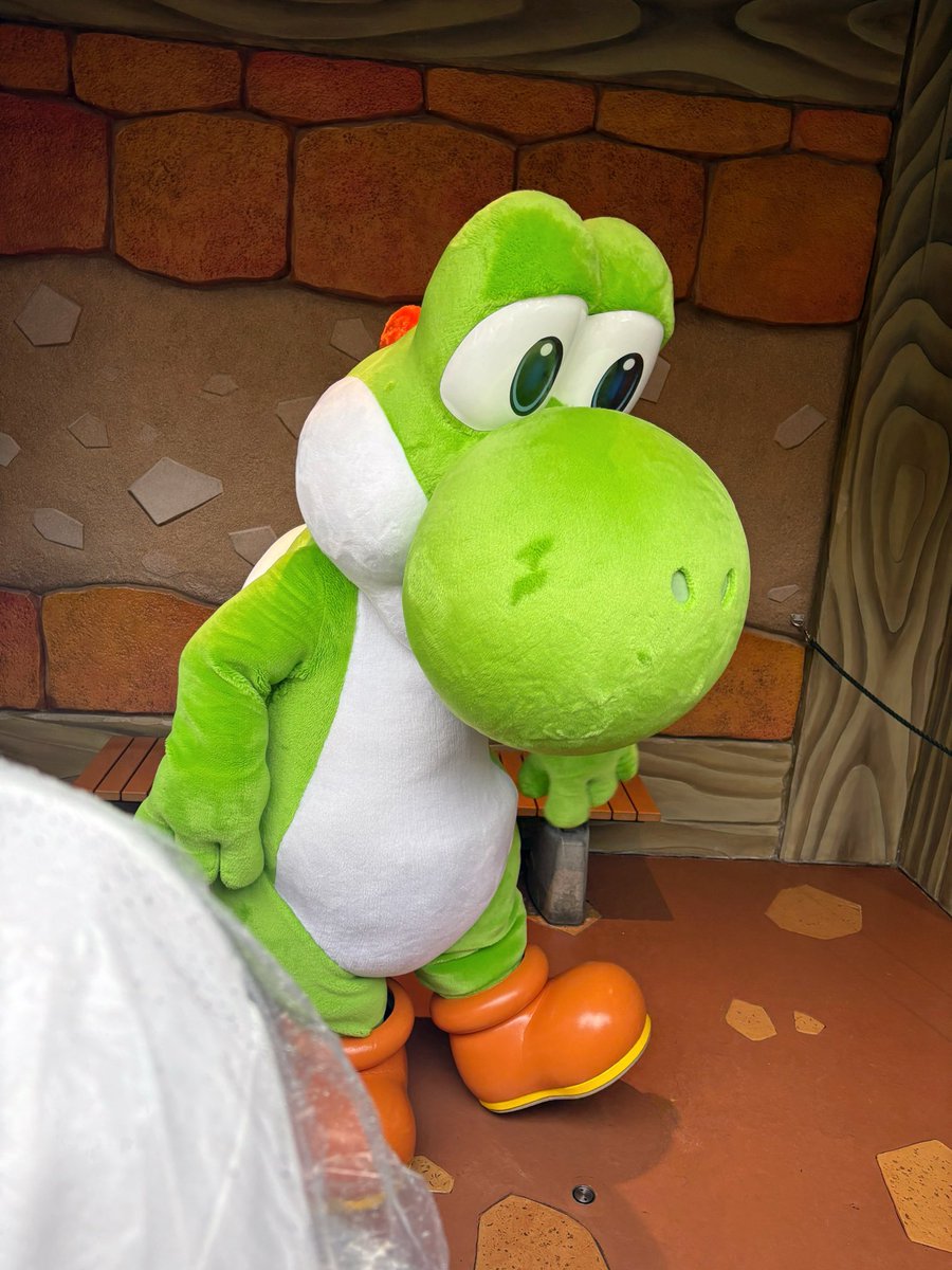___SumomoCan's tweet photo. Nintendoエリア５周年🎂
ヨッシーがめちゃくちゃ可愛かった😭
みんなに触られすぎて顔の毛並みぐちゃぐちゃなってた🐢w https://t.co/NAFZhgWKDE