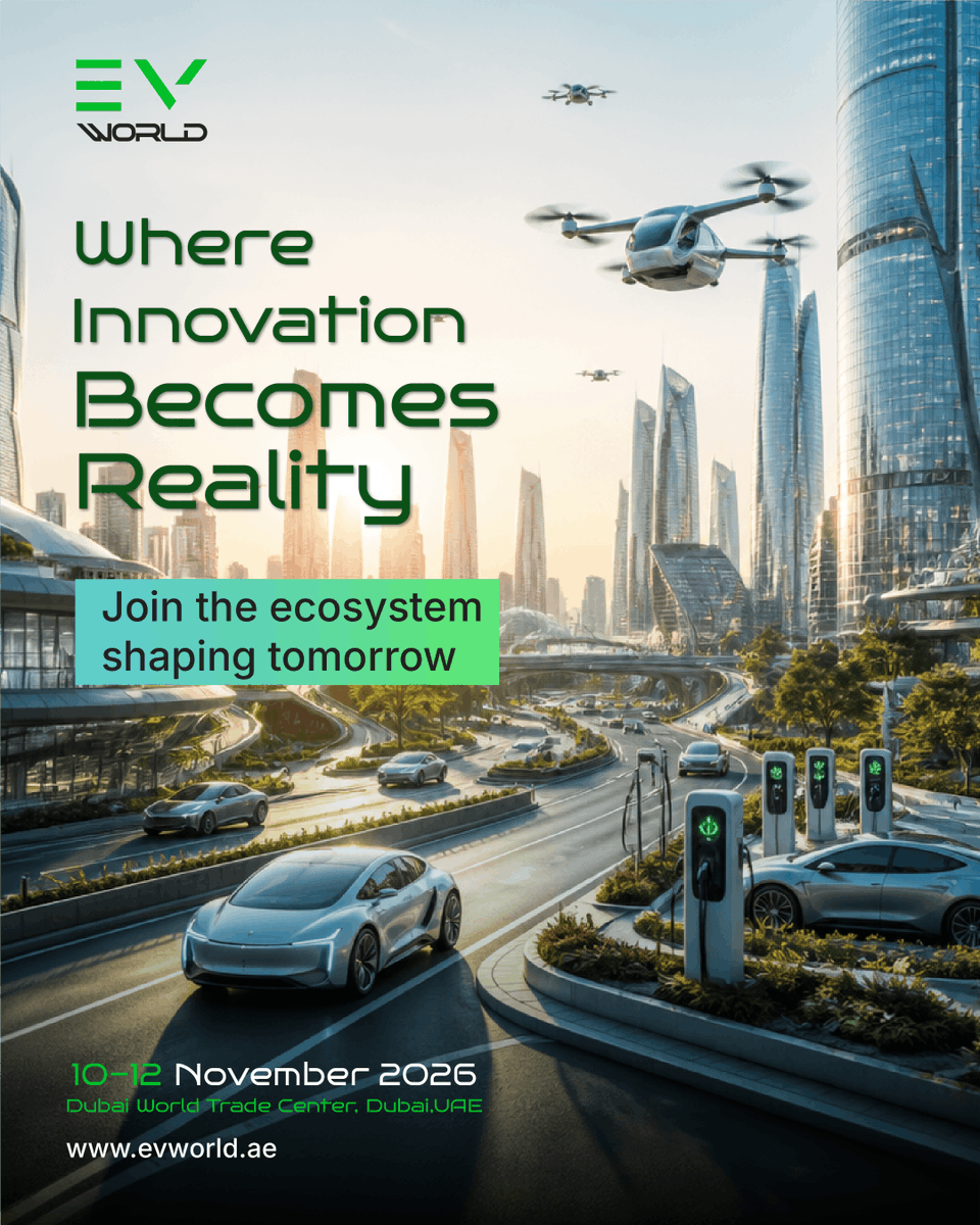 evworld2026's tweet photo. The EV revolution is already here and accelerating fast.

From global growth to the UAE’s leadership in electric mobility, the future of transportation is happening now.

Join the movement at EV World.
#EVRevolution #ElectricMobility #EVWorld #FutureCars #AutoIndustry #CleanTech https://t.co/4ocnOLM2Wy