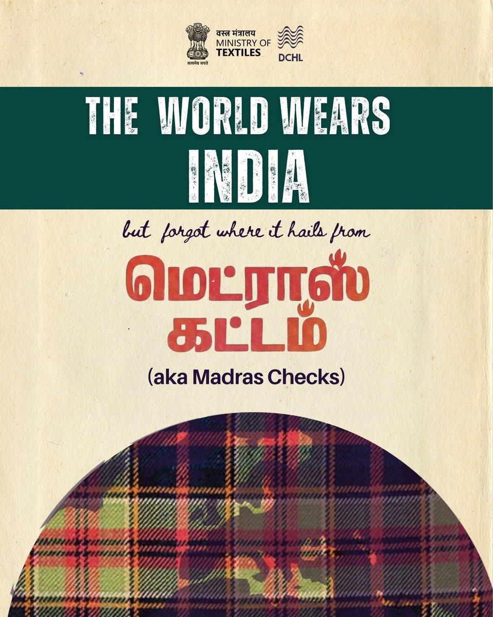 dchandlooms01's tweet photo. As promised, The World Wear India Series 2 is back to serve another anecdote of our and only (and the most travelled handloom) Madras Checks! 🇮🇳 https://t.co/WiQxTDDCuj