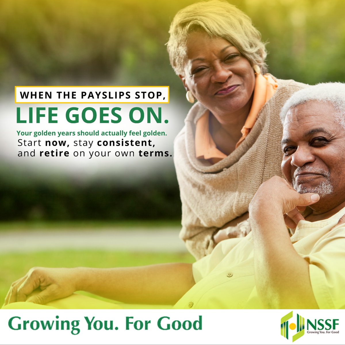 NSSF_ke's tweet photo. Nobody wants to spend their golden years depending on others for basic needs. Saving with NSSF is how you protect your future and live a dignified life. #LeavingNoOneBehind https://t.co/MYPZFo38hS