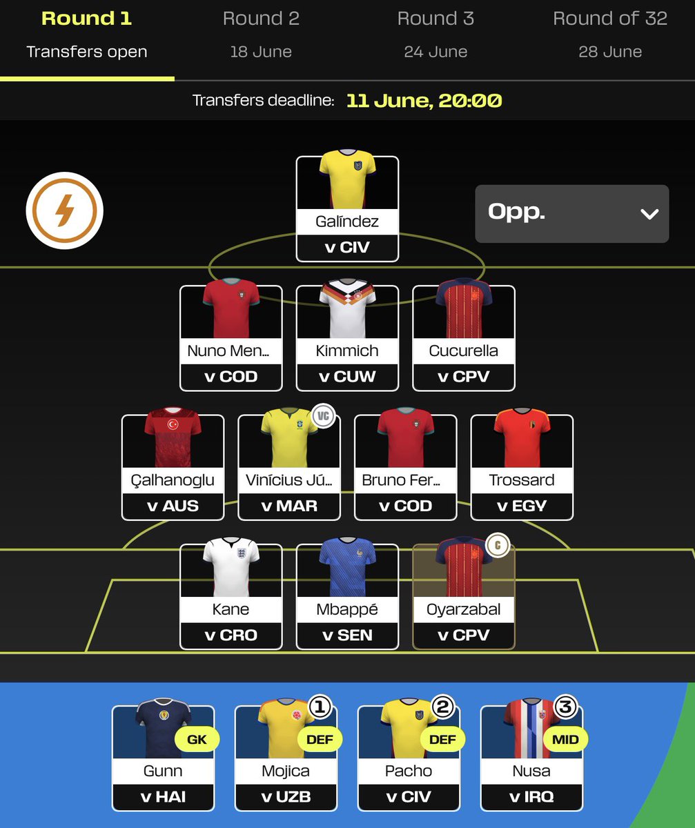 Clartinelli's tweet photo. Sticking with this 11. Captain Oyarzabal, I think Spain get quite a few goals against Cape Verde https://t.co/7mZKaY3G3J