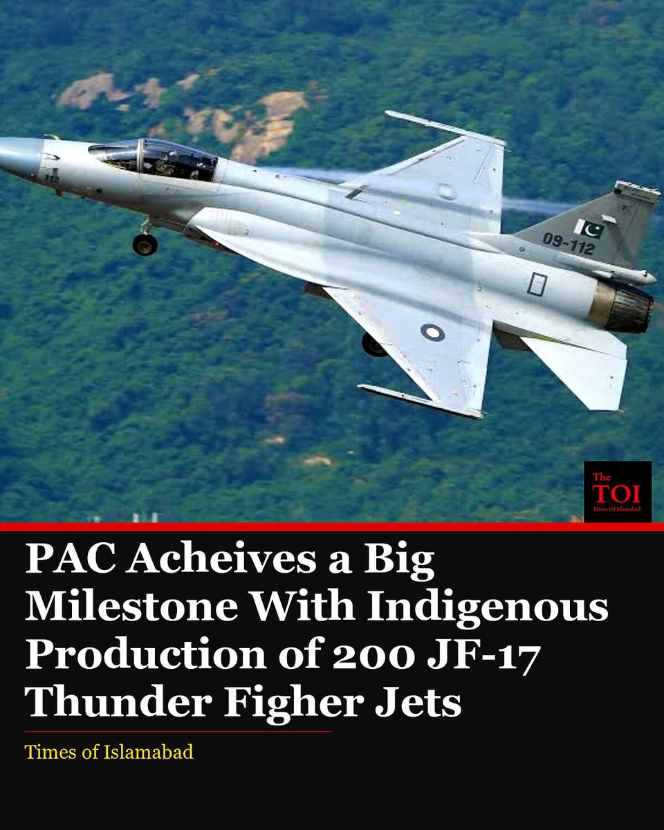 TimesofIslambad's tweet photo. Pakistan Produces Over 200 JF-17 Thunder Fighter Jets https://t.co/mZJqXXORlv