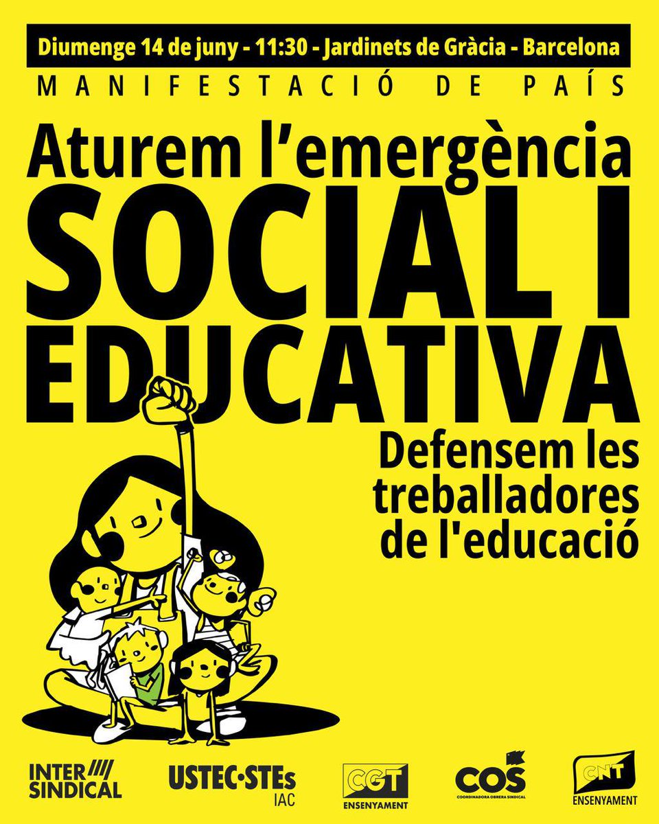 COSnacional's tweet photo. 🟡ATUREM LA CRISI SOCIAL I EDUCATIVA

Prou de complicitats amb els que mercadegen amb els nostres drets. La crisi de l'educació i la pèrdua de drets socials ens afecta arreu dels PPCC. Responem com a classe i com a poble! https://t.co/Nz038SR0Qk