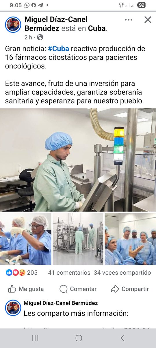 ElVaquerito59's tweet photo. Ni el Bloqueo imperialista por EE.UU podrá frenar el avance tecnológico de la Medicina Cubana, Cuba muestra al Mundo la producción de 16 fármacos cistotáticos con fines oncológicos.
#CubaSoberana 
#CubaContraElCáncer
#LasTunas 
#YoSigoAMíPresidente https://t.co/C9uWcyF3AX