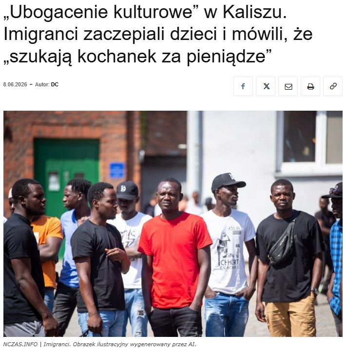 NCZAS1's tweet photo. Szokujące wydarzenie w Kaliszu ❗ Grupa obcokrajowców miała zaczepiać dzieci w wieku około 11–12 lat😮

Dzieci schroniły się w lodziarni. Z ich relacji wynika, że obcokrajowcy kierowali do nich „niepokojące komentarze”. Mieli między innymi powiedzieć, że „szukają kochanek za pieniądze”🤬

https://t.co/kOuU1ZAZiQ