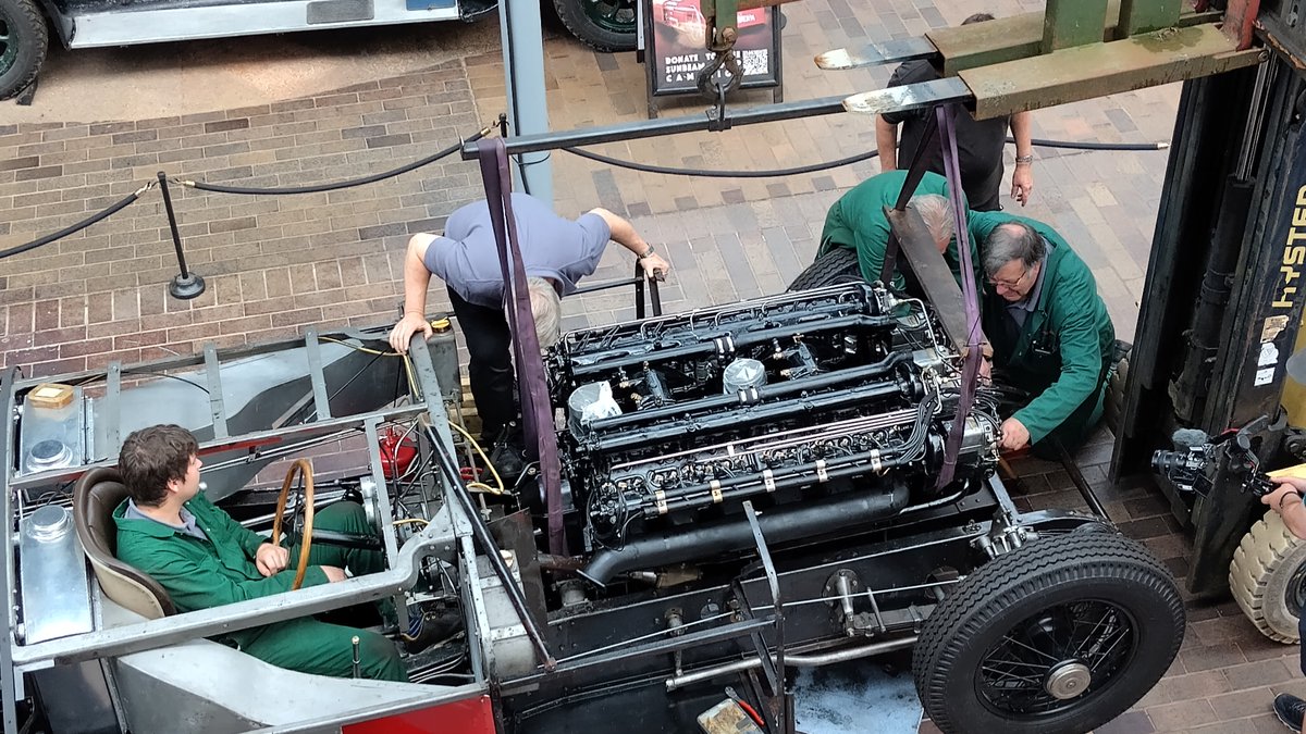 natlmotormuseum's tweet photo. Last week there was another momentous step towards the full restoration of the Sunbeam 1000hp - the first car to go faster than 200mph. The second of the two V12 engines was returned fully restored into the chassis. Read more: https://t.co/1DgbN69KLU #Sunbeam1000hp #LandSpeed https://t.co/eO5QcPWAeY
