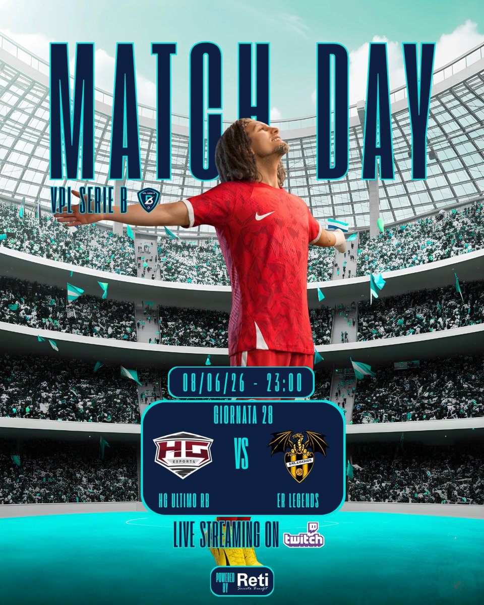 HGEsportsASD's tweet photo. ⚽️Matchday⚽️

🏆@VPGItaly Serie C - 35°Giornata
🆚Italian Job ⏰22:40

🏆@VPLItaly Serie B - 28°Giornata
🆚@er_legends ⏰23:00

🏆@VPLItaly Serie B - 27°Giornata
🆚@Vx3_Galacticos ⏰23:20

🖥️Live Streaming dalle 22:00 - https://t.co/qWy1xWrZgi https://t.co/zEzmpYbW46