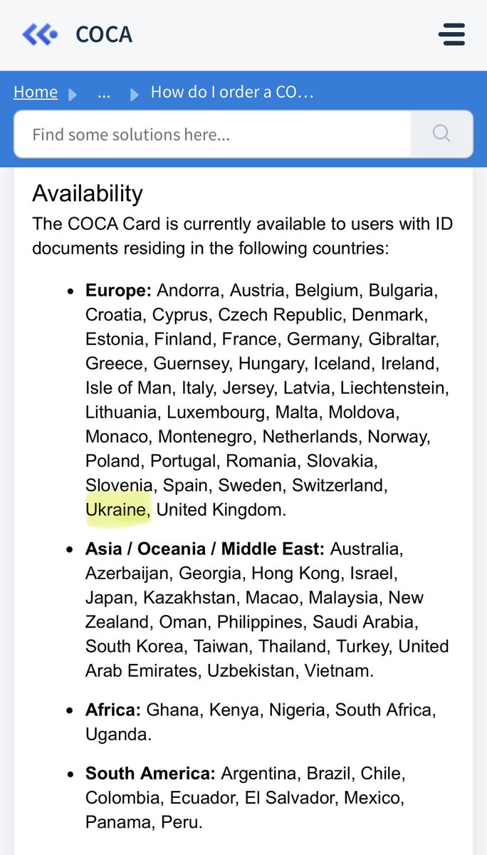 cryptonoshi's tweet photo. It’s rare to see a crypto card allow 🇺🇦 Ukraine for KYC. 
Nice one, @coca_card 💙 https://t.co/HLO0RQF0Jp